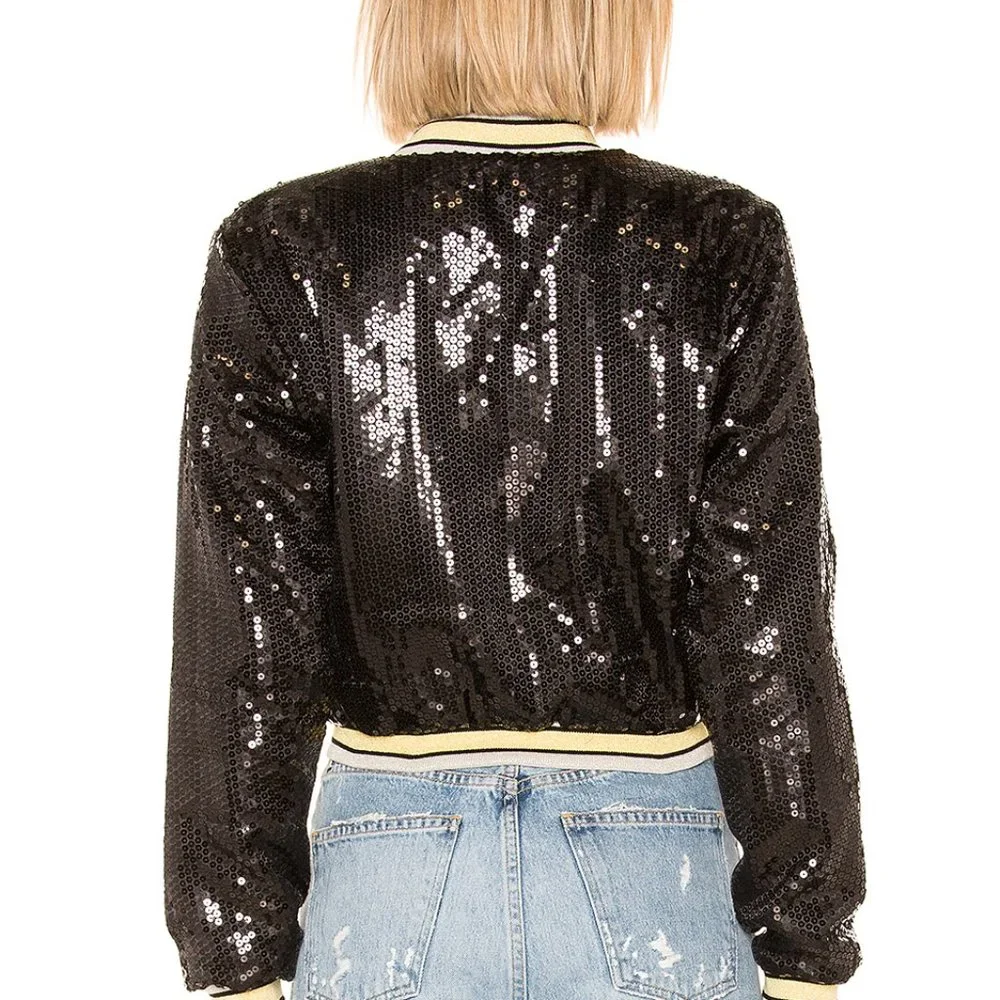 Lovers + Friends Ryder Bomber Sequin Jacket
